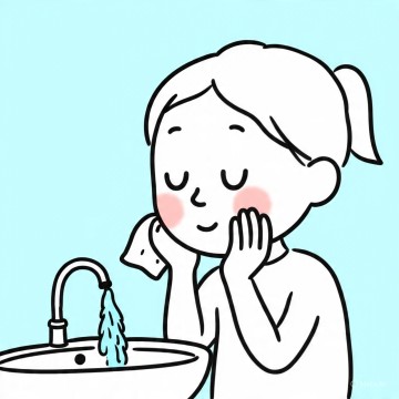 Ilustrasi membersihkan muka (META AI)